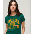 Miniatyrbild 3 av 5: Superdry Varsity Flocked Fitted T-shirt Med Korta ärmar Grönt M Kvinna