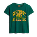 Miniatyrbild 2 av 5: Superdry Varsity Flocked Fitted T-shirt Med Korta ärmar Grönt M Kvinna