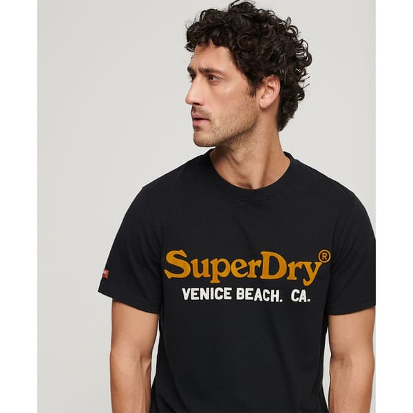 Superdry Venue Duo Logo T-shirt Med Korta ärmar Svart S Man