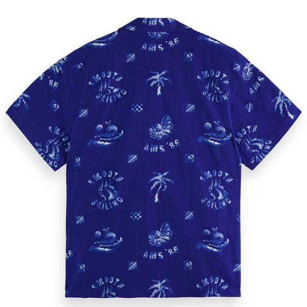 Scotch & Soda 175506 Kortærmet Skjorte Blå M Mand