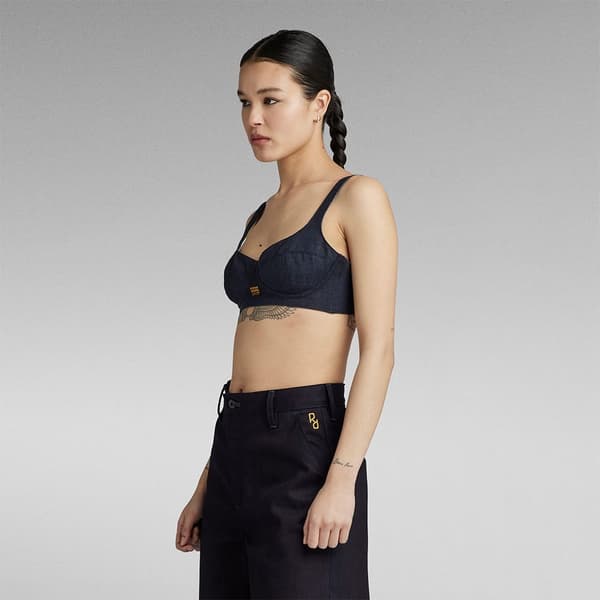 G-star Bralette ärmlös T-shirt Blå XS Kvinna