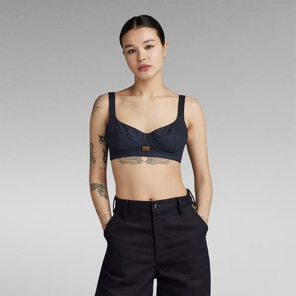 G-star Bralette ärmlös T-shirt Blå XS Kvinna