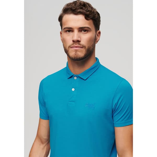 Superdry Essential Logo Neon Kortärmad Polotröja Blå S Man