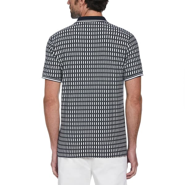 Original Penguin 1/4 Zip Ao Jacquard Kortärmad Polotröja Blå M Man