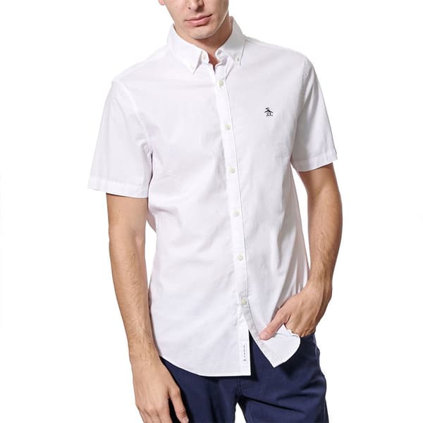 Original Penguin Eco Oxford Kortärmad Skjorta Vit S Man