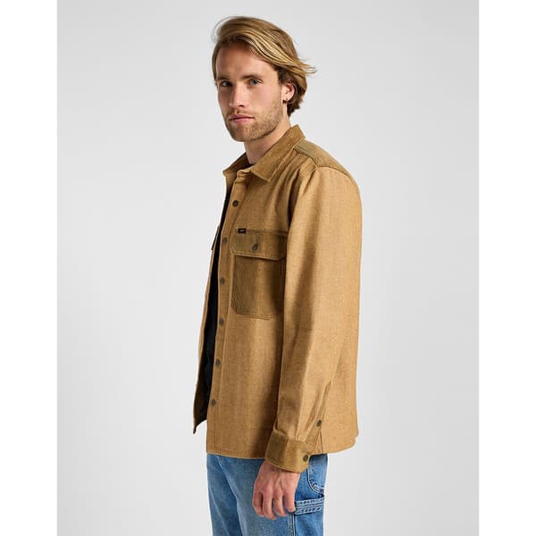 Lee Mixed Fabric Skjorte Med Lange ærmer Brun XL Mand
