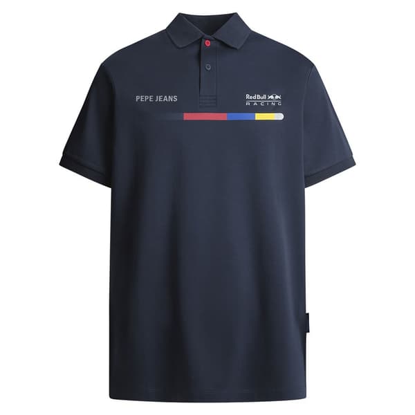 Red Bull Racing Graphic Print Logo Polo Kortærmet Polo Blå,Grå L Mand