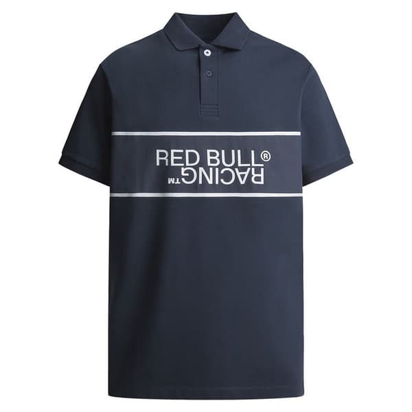 Red Bull Racing Panel Print Logo Polo Kortärmad Polotröja Blå,Grå XL Man