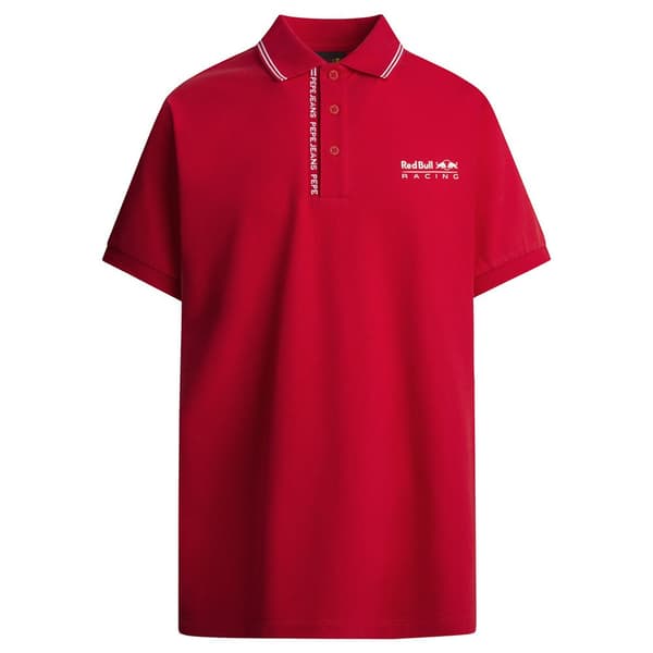 Red Bull Racing Tipped Logo Polo Kortärmad Polotröja Röd L Man