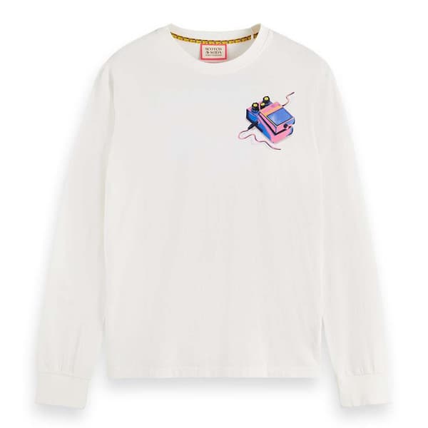Scotch & Soda 174557 Pitkähihainen T-paita Valkoinen M Mies