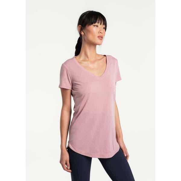 Lole Everyday Kortærmet V-hals T-shirt Rosa L Kvinde