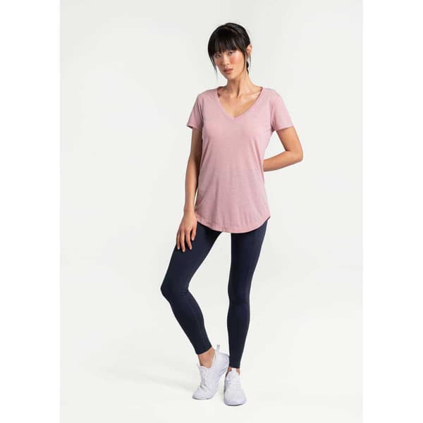 Lole Everyday Kortærmet V-hals T-shirt Rosa L Kvinde
