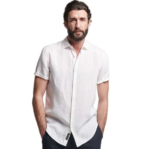 Superdry Studios Casual Linen T-shirt Med Korta ärmar Vit S Man