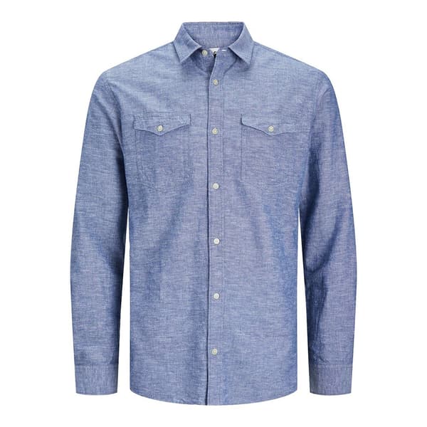 Jack & Jones Sheridan Linen Blend Plus Size Skjorte Med Lange ærmer Blå 2XL Mand