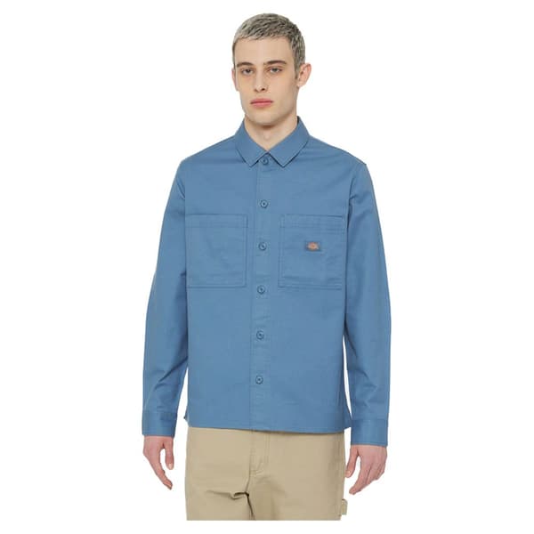 Dickies Florala Skjorta Med Långa ärmar Blå S Man
