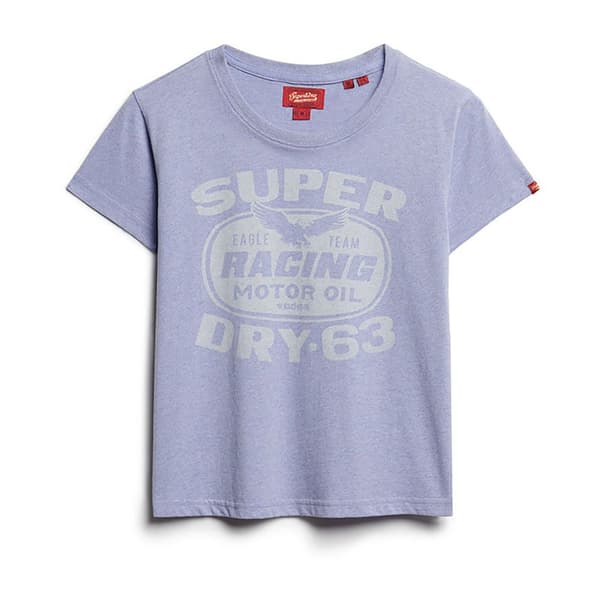 Superdry Archive Kiss Print Fit T-shirt Med Korta ärmar Lila XS Kvinna