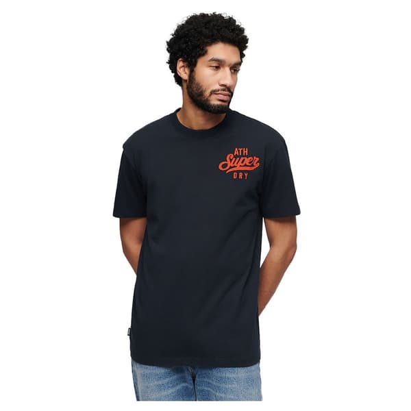 Superdry Embroidered Superstate Ath Logo T-shirt Med Korta ärmar Blå S Man