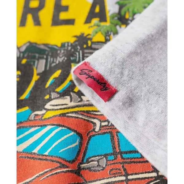 Superdry La Vl Graphic Relaxed T-shirt Med Korta ärmar Grå XS Kvinna