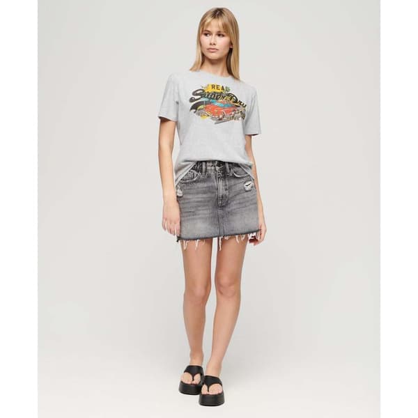 Superdry La Vl Graphic Relaxed T-shirt Med Korta ärmar Grå XS Kvinna