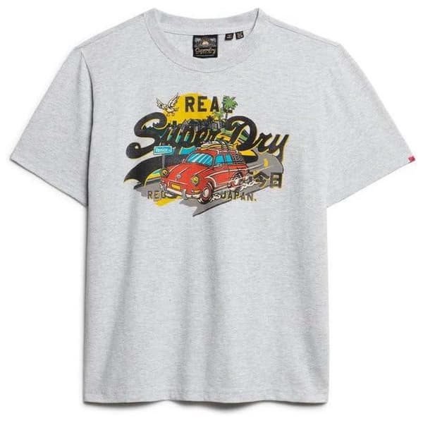 Superdry La Vl Graphic Relaxed T-shirt Med Korta ärmar Grå XS Kvinna
