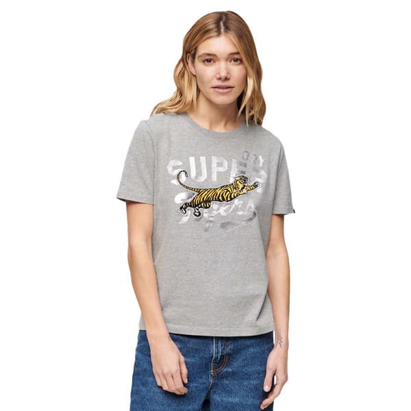 Superdry Reworked Classics Relaxed Lyhythihainen T-paita Harmaa XS Nainen