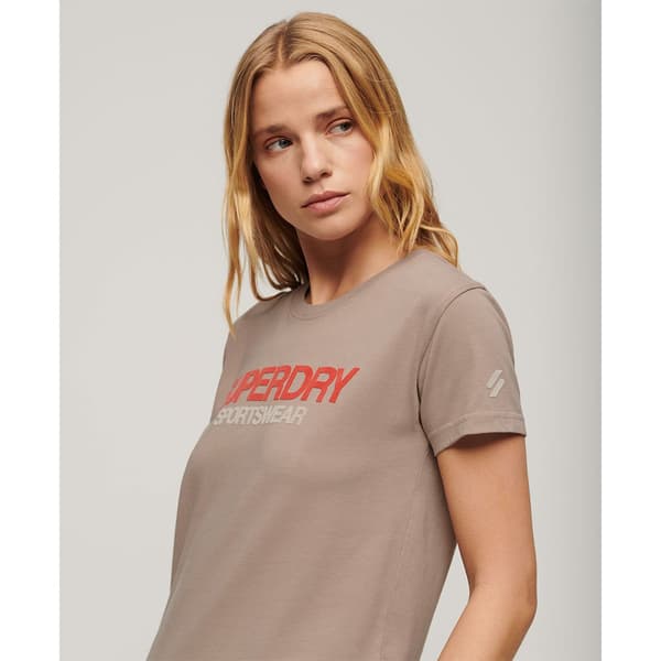 Superdry Sportswear Logo Fitted T-shirt Med Korta ärmar Beige XL Kvinna