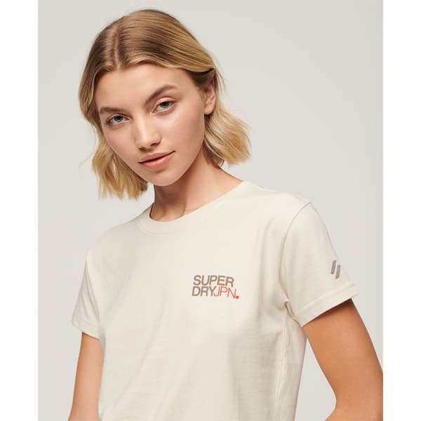 Superdry Sportswear Logo Fitted T-shirt Med Korta ärmar Beige XL Kvinna