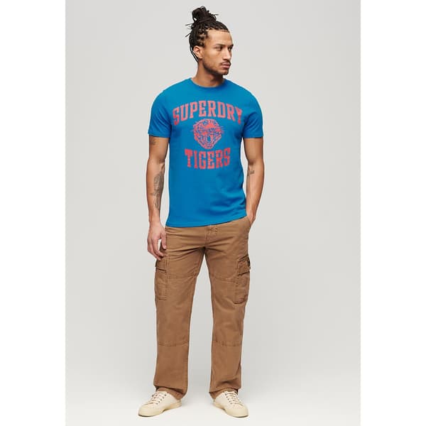 Superdry Track & Field Ath Graphic T-shirt Med Korta ärmar Blå S Man