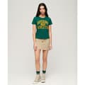Miniatyrbild 2 av 4: Superdry Varsity Flocked Fitted T-shirt Med Korta ärmar Grönt XS Kvinna