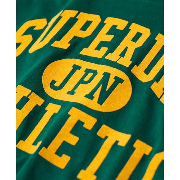 Superdry Varsity Flocked Fitted T-shirt Med Korta ärmar Grönt XS Kvinna