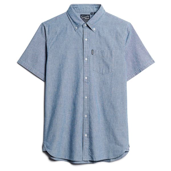 Superdry Vintage Chambray Lyhythihainen Paita Sininen S Mies