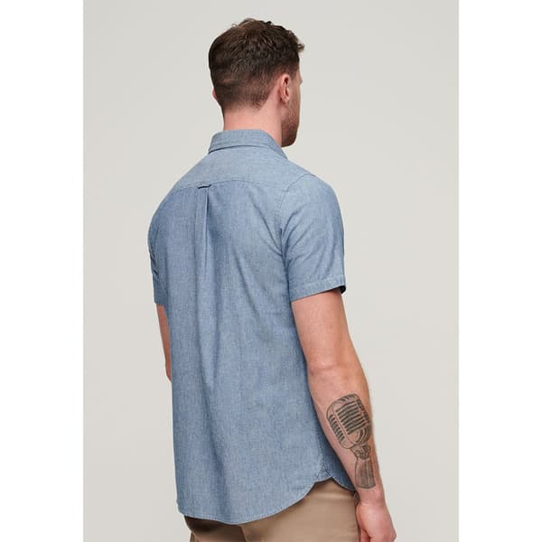 Superdry Vintage Chambray Lyhythihainen Paita Sininen S Mies