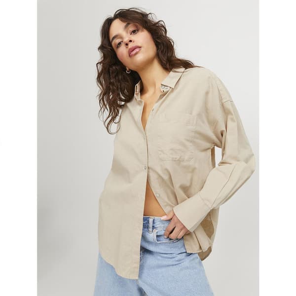 Jack & Jones Jamie Relaxed Linen Jjxx Skjorta Med Långa ärmar Beige M Kvinna