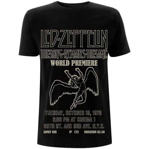 Led Zeppelin TSRTS World Premier T Shirt