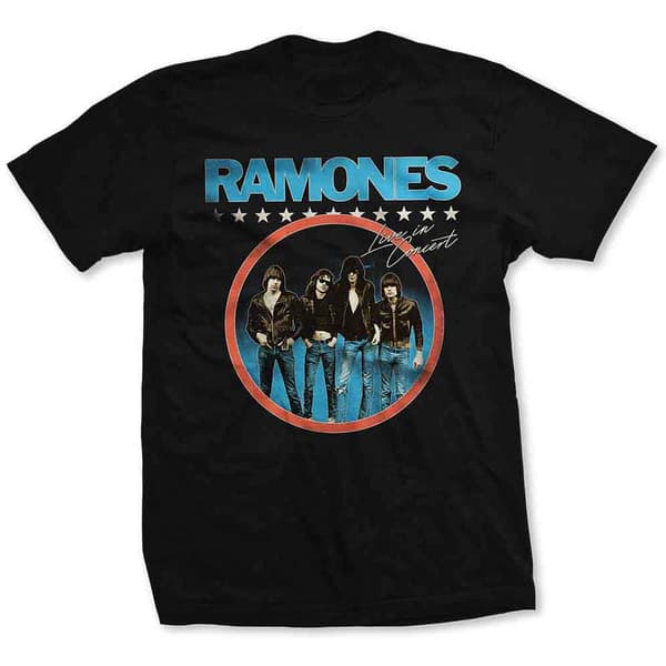Ramones Circle Photo T Shirt Black L