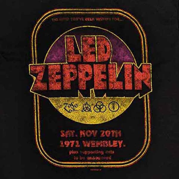Led Zeppelin 1971 Wembley T Shirt