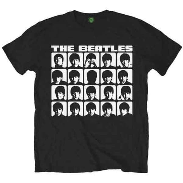 The Beatles Hard Days Night Faces Mono T Shirt Black XXL