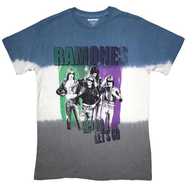 Ramones Hey Ho Retro Band Logo Dip Dye T Shirt