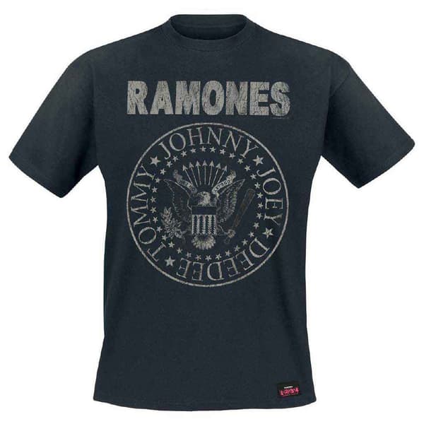 Ramones Seal Hey Ho Band Logo T Shirt Black XXL