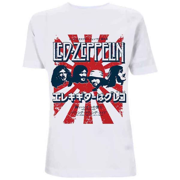 Led Zeppelin Japanese Burst T Shirt White L