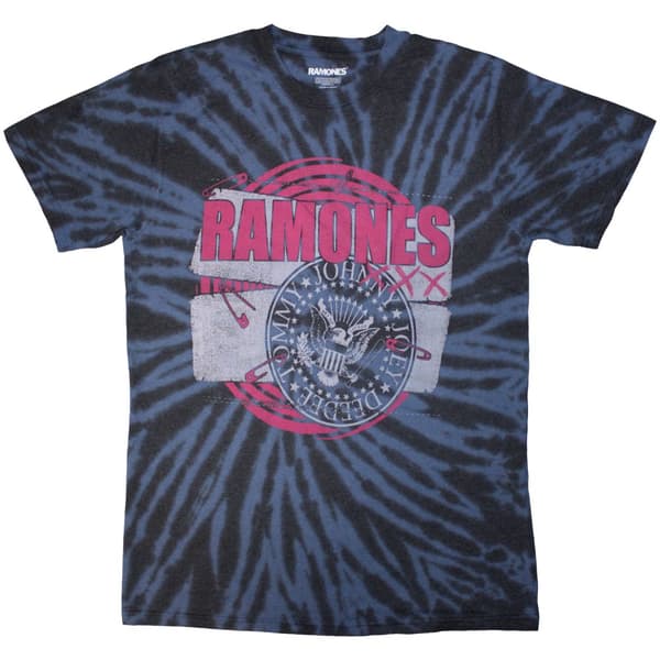 Ramones Crest Psych Band Logo Dip Dye T Shirt