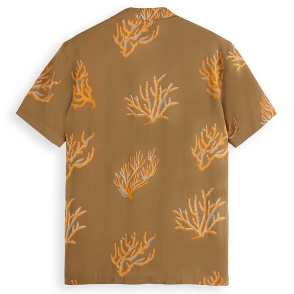 Scotch & Soda 177054 Kortärmad Skjorta Brun S Man
