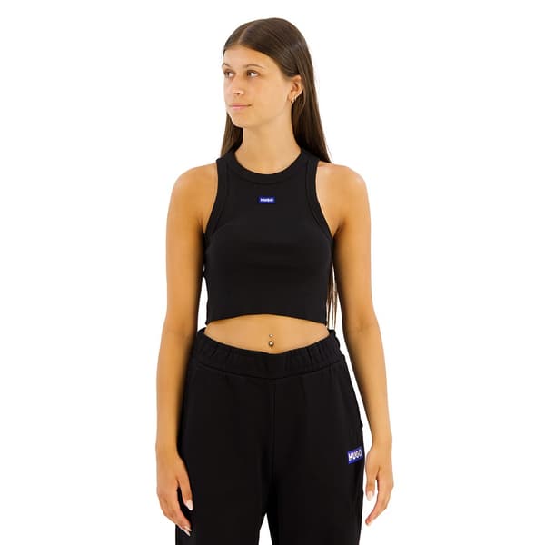 Hugo 50511450 Blue ärmlös T-shirt Svart XS Kvinna