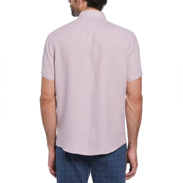 Original Penguin Delave Linen With Pocket Kortærmet Skjorte Lilla XL Mand