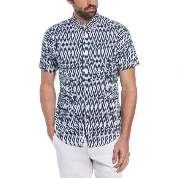 Original Penguin Ev Aop Diamond Geo Kortärmad Skjorta Blå XL Man