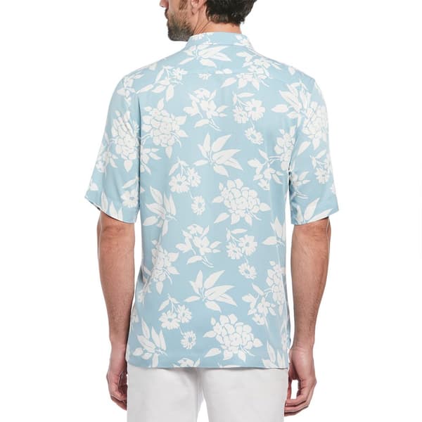 Original Penguin Viscose Camp Aop Floral Kortærmet Skjorte Blå L Mand