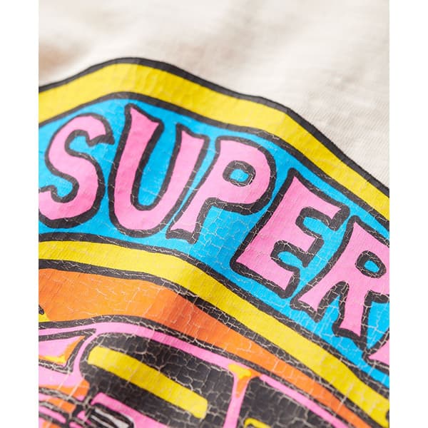 Superdry Neon Motor Graphic Fitted T-shirt Med Korta ärmar Vit XL Kvinna