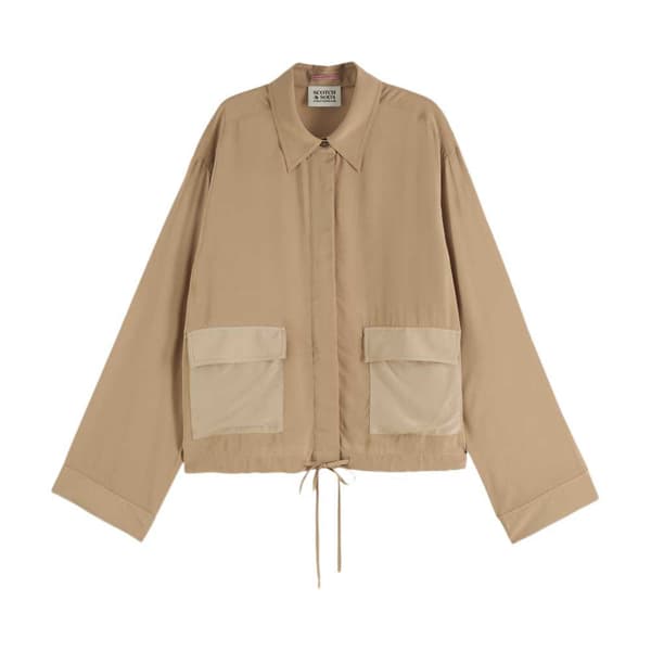 Scotch & Soda Utility Fluid Skjorte Med Lange ærmer Beige 36 Kvinde