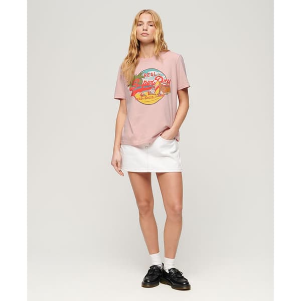 Superdry La Vl Graphic Relaxed T-shirt Med Korta ärmar Rosa XS Kvinna