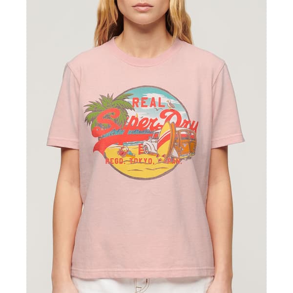 Superdry La Vl Graphic Relaxed T-shirt Med Korta ärmar Rosa XS Kvinna